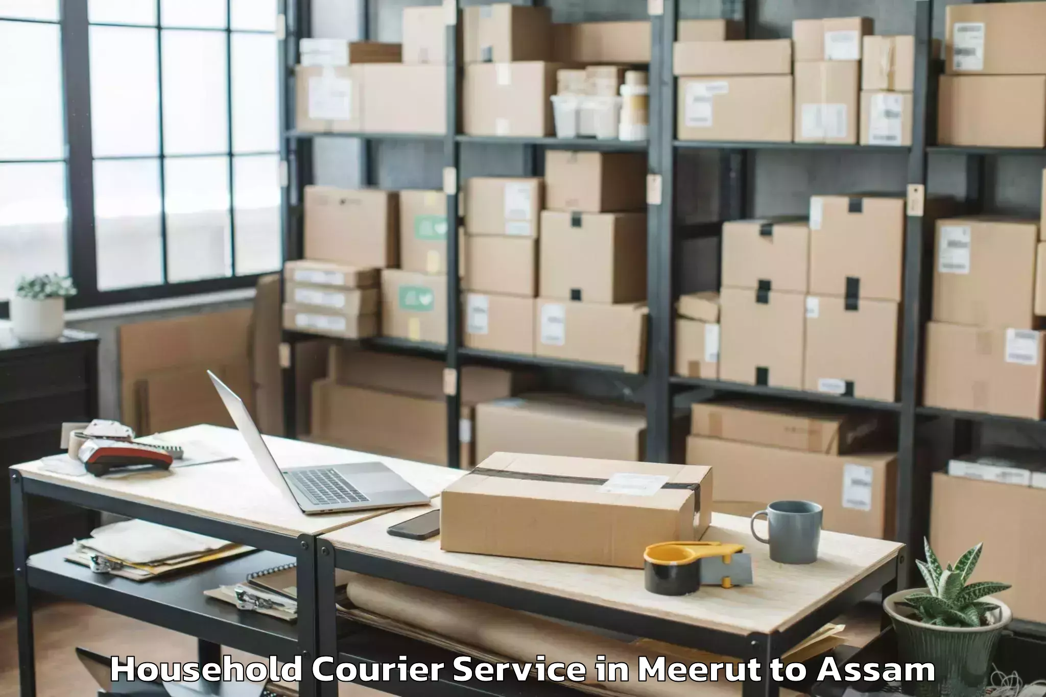 Trusted Meerut to Iit Guwahati Household Courier